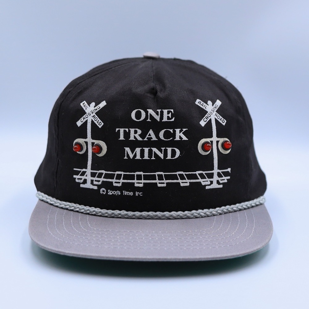 Vintage Light Up Railroad Hat One Track Mind Novelty Rope Snapback Cobra Caps
